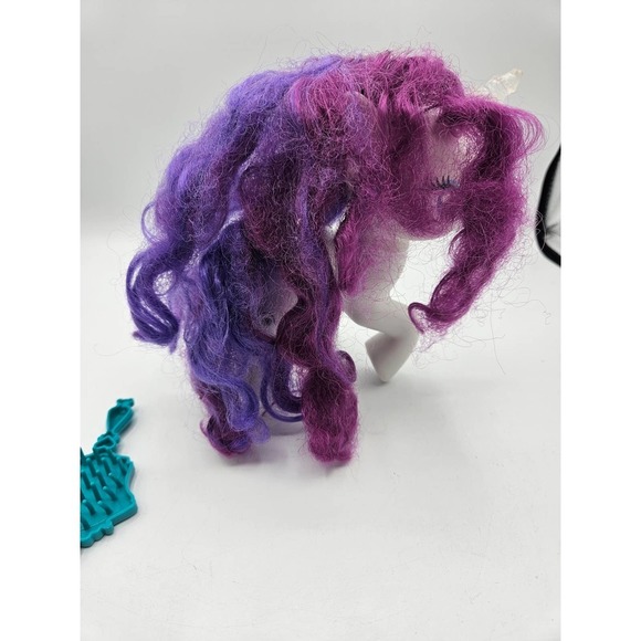 My Little Pony Light-Up Glow 8" Inch Rarity White Unicorn Toy 2014 with Brush - Picture 3 of 10